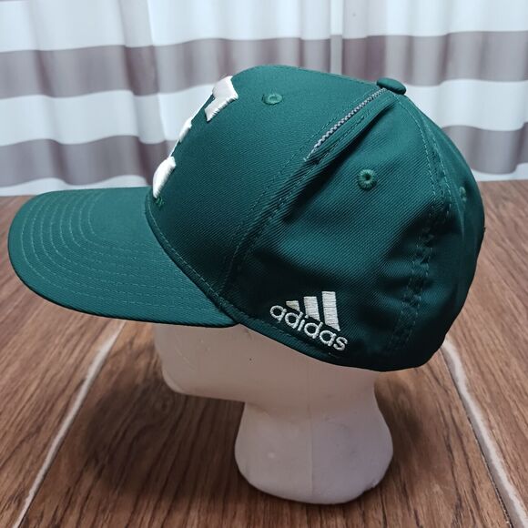 Eastern Michigan Eagles Hat Cap Adult Small Medium S/M Green Stretch Adidas - Picture 3 of 12